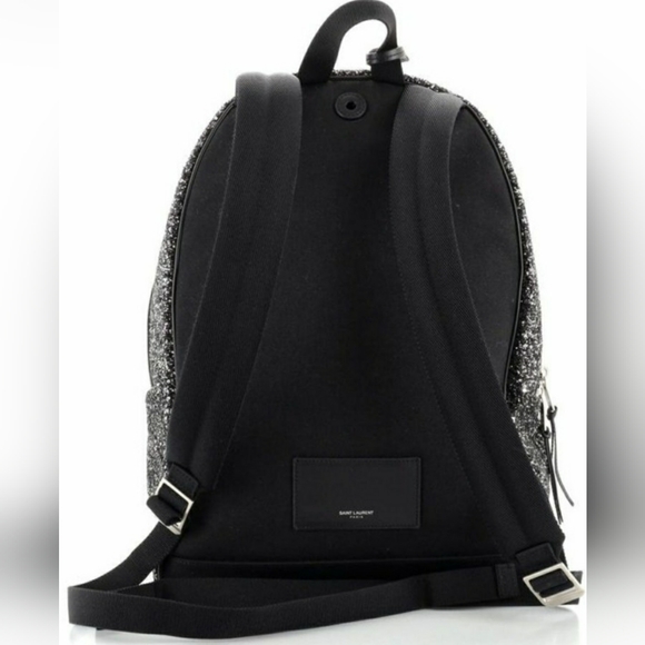 NWOT-  Saint Laurent City Glitter Backpack - Picture 3 of 16